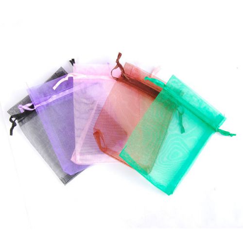 5Pcs Drawstring Yarn Bags Candy Jewelry Gift SmallPackaging Bags (Random Color)