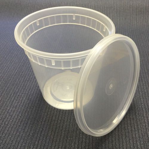 Plastic Deli Food Round Container 24 oz. (with Lids) 240 Sets