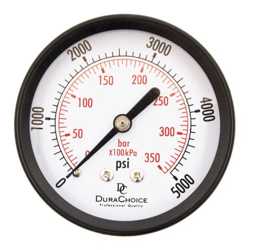2-1/2&#034; utility pressure gauge - blk.steel 1/4&#034; npt center back 5000psi for sale