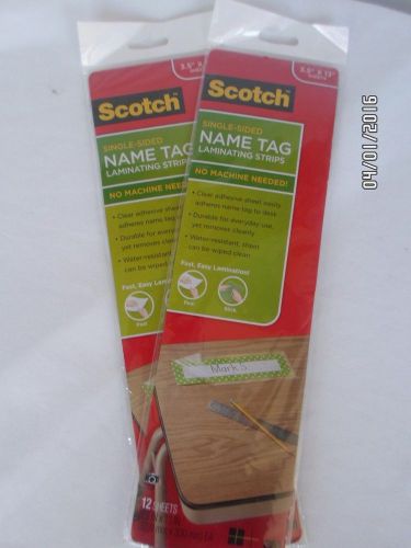 (Set of Two pkgs) Scotch - Name Tag Laminating Strips (12 strips)
