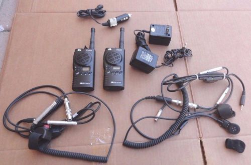 Pair Of Midland G-28 5-Mile 15-Channel FRS/GMRS Two-Way Radio + Accessories