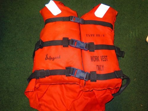 Universal Adult PFD Type III/V Work Vest  Marine UL Listed SAFEGUARD MDL 300