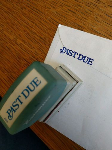 PAST DUE Office Self-Inking Office Rubber Stamp Blue - L