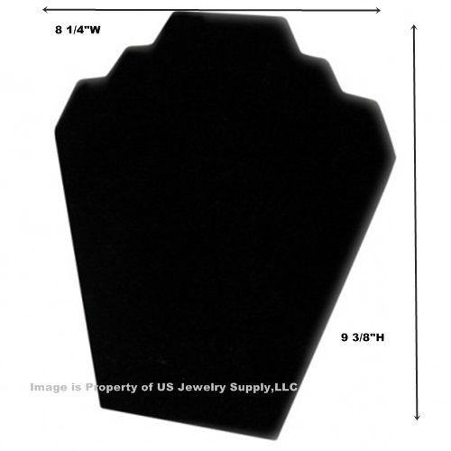 1 Black Velvet Flocked Cardboard Necklace Pendant Easel Display 8 1/4&#034; x 9 3/8&#034;