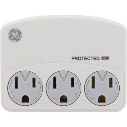 GE 14052 In-Wall Surge Protector w/3 Outlets White