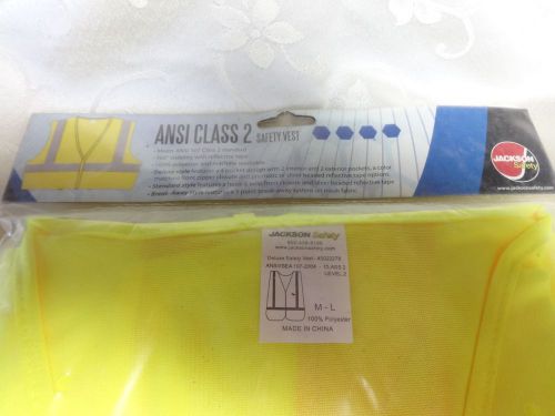ANSI Class 2 Safety Vest M-L Lime, Solid, Deluxe