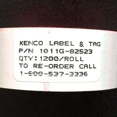 Kenco 1&#034; x .5&#034;  Labels 1200/Roll Part # 1011G-82523