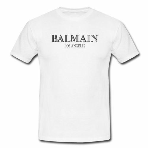 Hot item balmain h&amp;m flock print t-shirt tee white s,m,l,xl,xxl los angeles logo for sale