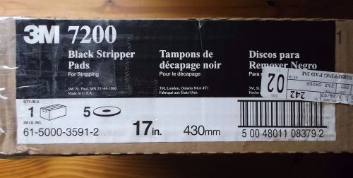 3M 7200 17&#039;&#039; Black Floor Stripper Pads 5 Pack