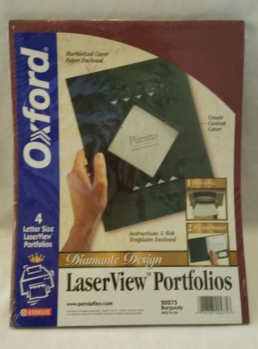 Oxford Laser View Portfolios Burgundy 8 Diamante Design Resume Cover Folders Lot