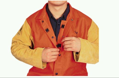Weldas leather sleeved welding jacket XXL