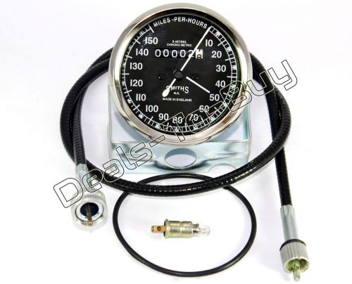 SMITHS SPEEDOMETER 150 MPH CABLE BULB ROYAL ENFIELD BULLET NORTON BSA MOTORCYCLE