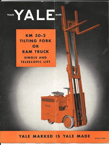 YALE KM 30-2 Tilting Fork Forklift or Ram Truck Brochure, 1948