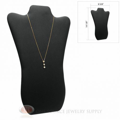 14 1/8&#034; black leather padded pendant jewelry necklace display easel presentation for sale