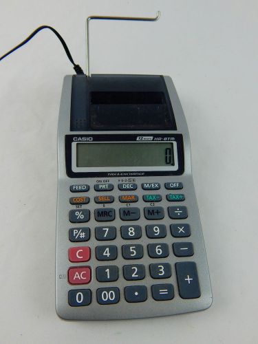 Casio Calculator Handheld Printing HR-8TM 12 Digits w/ AC Adapter Tested Working