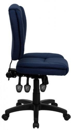 Flash Furniture GO-930F-NVY-GG Mid-Back Navy Blue Fabric Multi-Functional Task