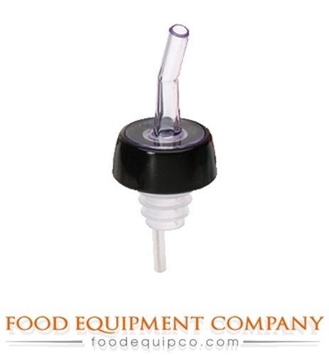 Tablecraft 1805 Free Flow Whiskey Pourer clear spout black collar  - Case of 144