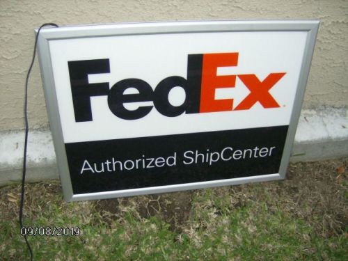 FedEx Authorized ShipCenter Illuminated Double Sided LED Sign 24&#034;x18&#034;x1&#034;