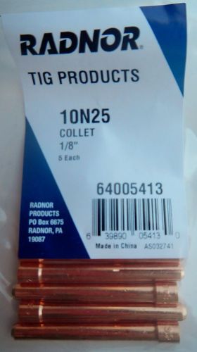 Radnor 64005413 10n25 1/8&#034; 10n series tig collet 5pk for sale