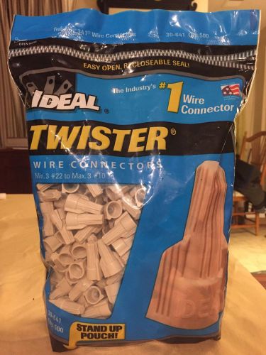 IDEAL 30-641 Twister Wire Nut 341, Tan, Bag of 500 STAND UP POUCH WIRENUTS