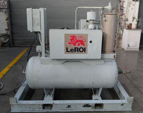 Leroi 30 hp rotary screw air compressor tank mounted for sale