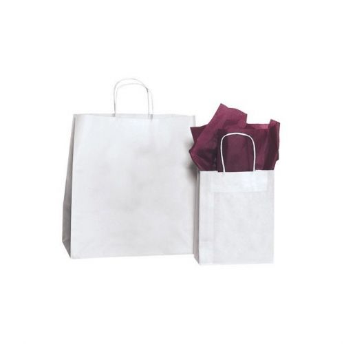 &#034;Paper Shopping Bags, 24&#034;&#034;x7 1/4&#034;&#034;x18 3/4&#034;&#034;, White, 125/Case&#034;
