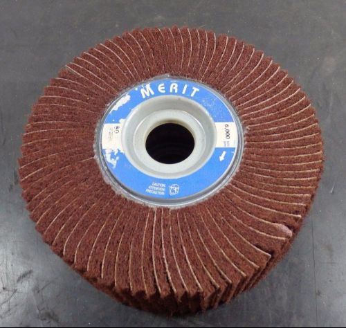 Merit Ceramic Interleaf Flap Wheel, 6&#034; x 2&#034; x 1&#034;, 80 Grit, 08834126009 |QK2| RL