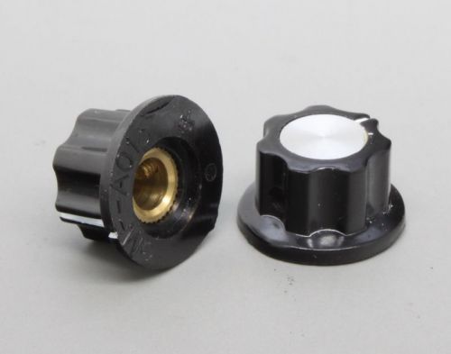10 x bakelite skirted control knob set screw type 20mmdx12mmh black 1/4&#034; shaft for sale