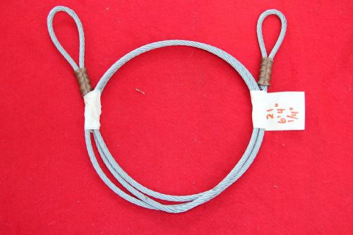 1/4&#034; galvanized wire rope cable 76&#034; (6&#039; - 4&#034;) w/ ends / eye loops ~ 7 x 19 for sale