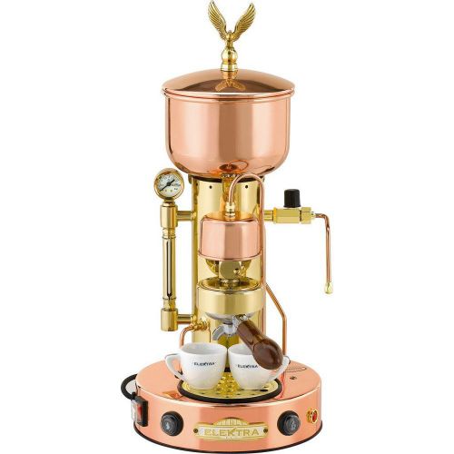 Elektra Semiautomatica Microcasa Espresso &amp; Cappuccino Machine Copper&amp;Brass 110V