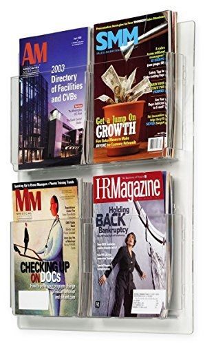 Displays2go Hanging Magazine Racks, Wall Mounting Brochure Holders, Adjustable