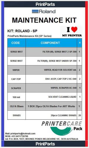 Cleaning and Maintenance Kit for Roland SP300-540 + OLFA Cuting BLade ART Works