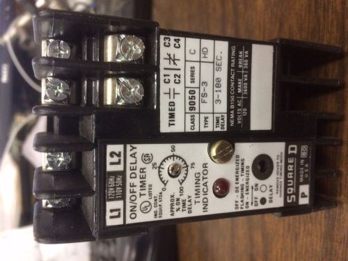 Square D On/Off Delay Timer 9050 FS-3 delat timer