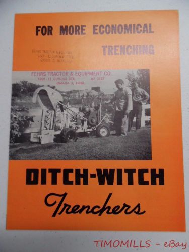 1956 ditch witch trencher catalog brochure charles machine work perry oklahoma for sale
