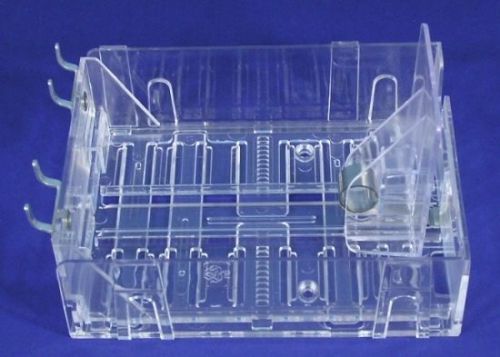 * acrylic pegboard slatwall 5&#034; to 8&#034; wide expandable pusher tray bin rack new * for sale