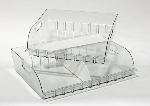 Merchandising Trays - Clear with white divider