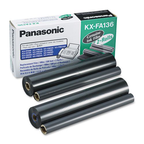 Panasonic KXFA136 Film Roll Refill, 2/Box, Black, BX - PANKXFA136