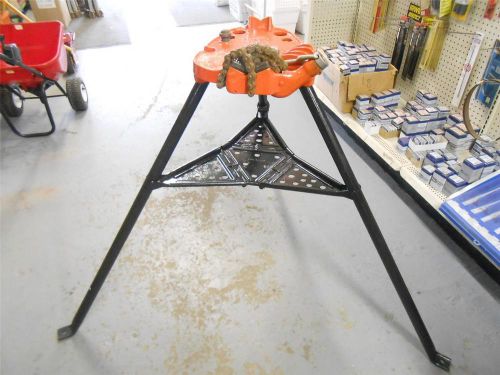 Ridgid no. 450 3 leg folding tristand 1/8 - 5&#034; vise chain pipe bender stand for sale