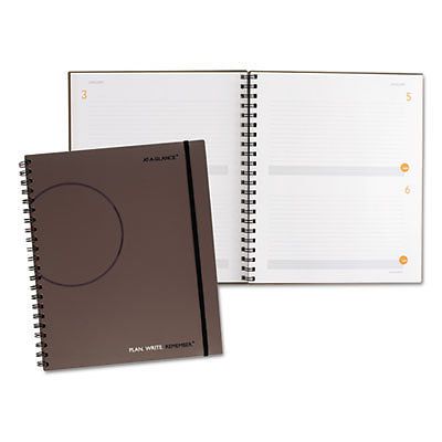 Planning Notebook Two Days Per Page, 9 3/16 x 11, Gray, Sold as 1 Each