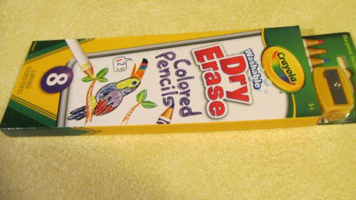 Crayola 988663 Dry-Erase Colored Pencils, Washable, 8 Ct, Ast