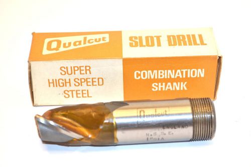 NOS QUALCUT UK 1&#034; 2 Flute Super HSS END MILL 4&#034; OAL , Weldon /Screw Shank WRNB63