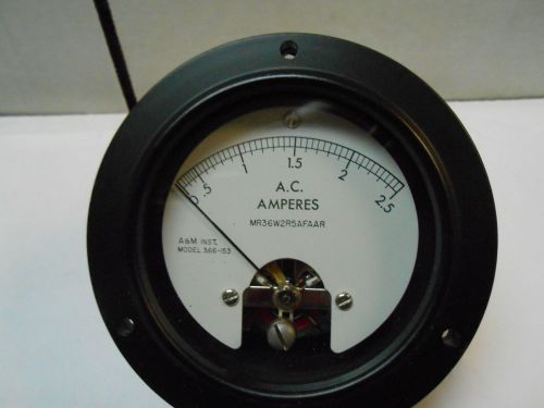 MR36W2R5AFAAR  AC AMPERES  0-2.5    3 1/2&#034; ROUND  NEW OLD STOCK