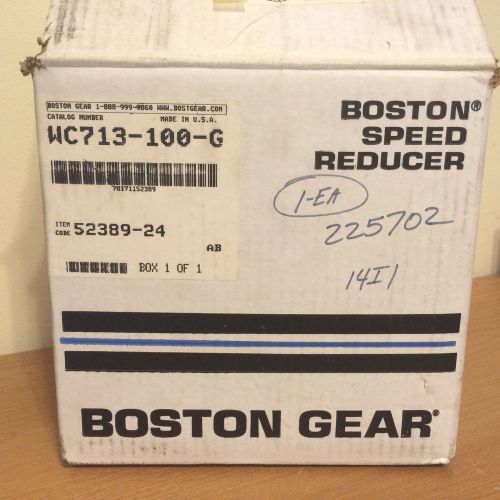 NIB Boston Gear WC713-100-G 100:1 Speed Reducer 52389