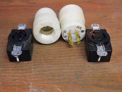 2-new-bryant  20a 3?y 120/208v nema l18-20 4 pole 4wire plugs + receptacles for sale