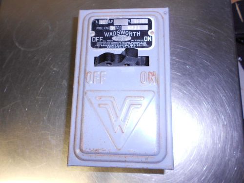 Wadsworth 30 Amp 2 Pole Fusible Switch 125-250v N525 Cat No.