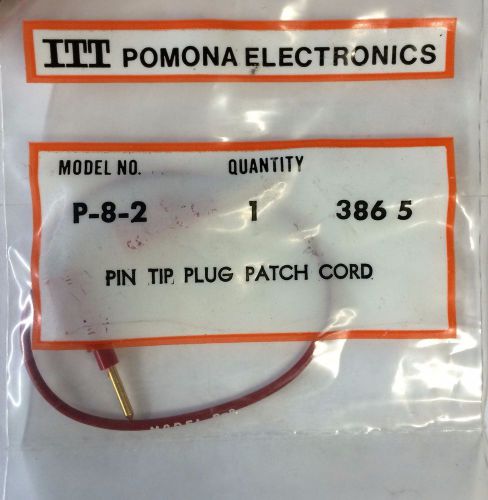 NIB Pomona P-8-2 Pin Tip Plug Patch Cord, Red