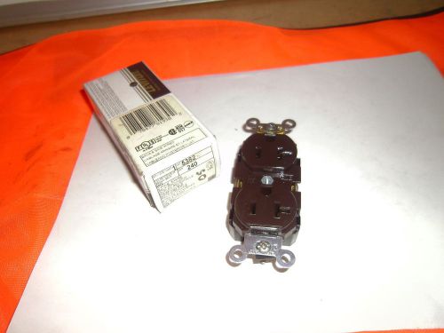 Leviton 2 pole 3 wire self-grounding duplex receptacle cat#5362  brown 1123 for sale
