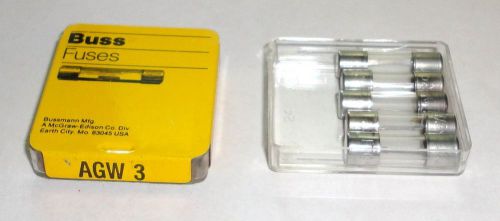 Box of 5 nos bussman buss  agw 3 amp fast acting fuse  32 volt for sale