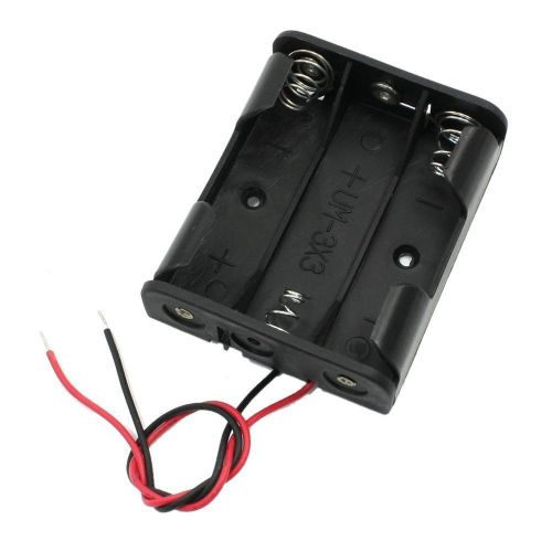 10x  plastic battery storage case box holder for 3 x aa 3xaa 4.5v with wire lead for sale