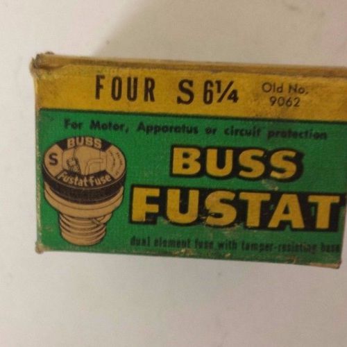 New, Lot of 4 In Original Box ~ Buss Fustat S 6-1/4 Amp Dual Element Fuses